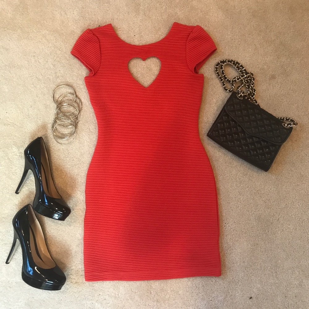 Urban Outfitters Red Heart Keyhole Mini Dress ❣️